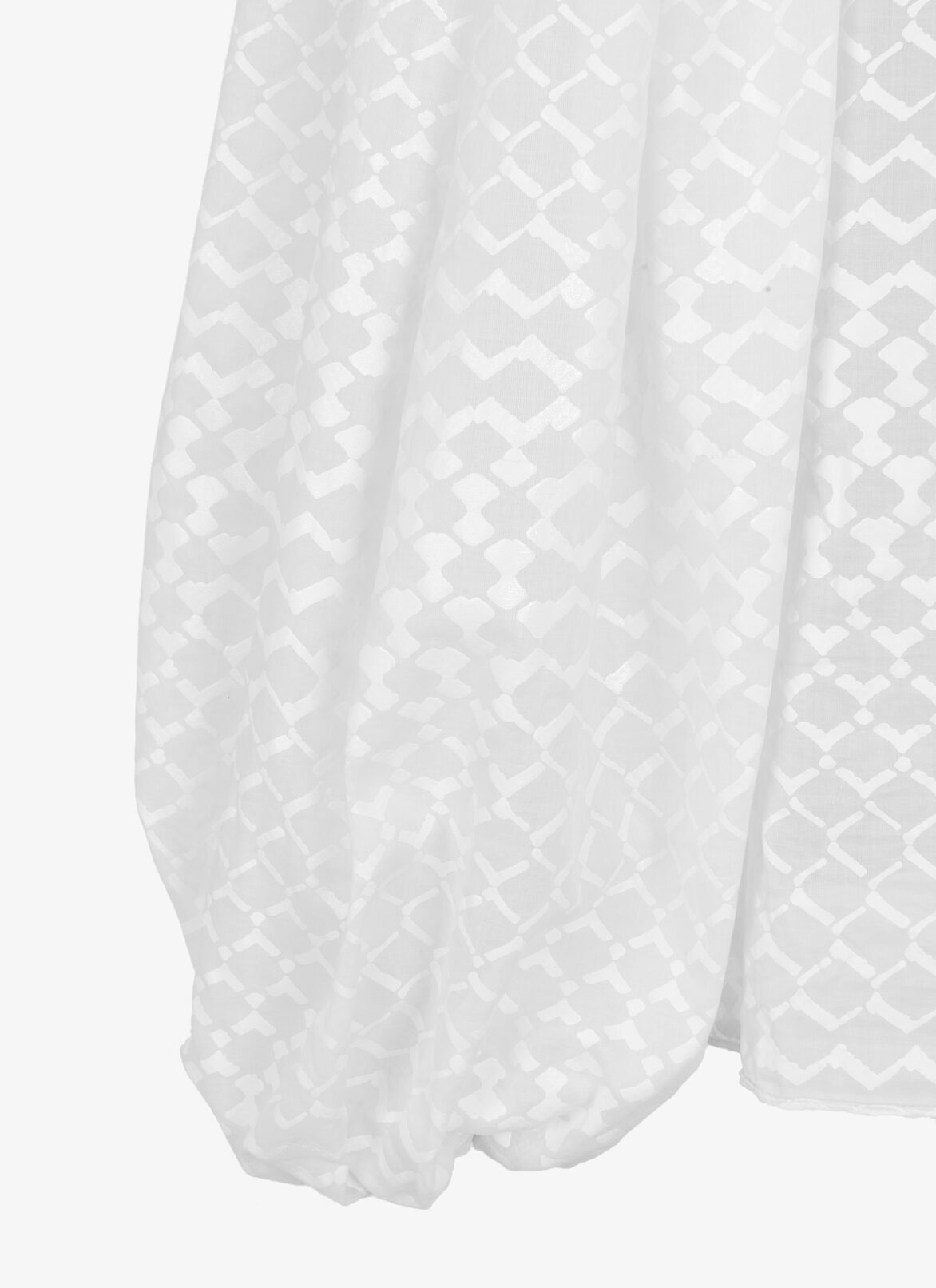 Gerafftes Peasant-Top Aus Baumwolle ALAÏA WEIß GERAFFTES PEASANT-TOP AUS BAUMWOLLE